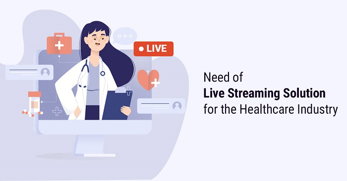 A female doctor is on live discussion through the computer with her patients